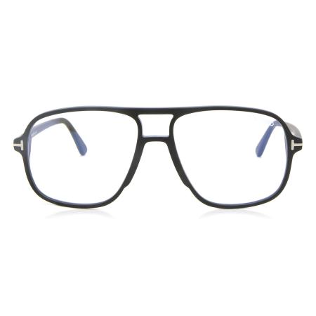 Tom Ford FT5737-B 002 Blauw-Light Block Zwart Heren Bril