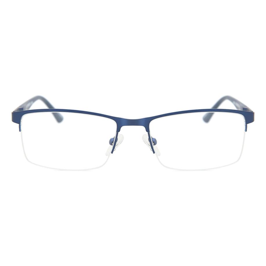 Dames Rechthoek Semi Randloos Metaal Blauw Bril - Anti-Blauwlichtglazen - SmartBuy Collection