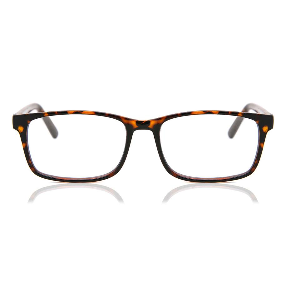 Heren Rechthoek Volledige rand Plastic Tortoiseshell Bril - Anti-Blauwlichtglazen - SmartBuy Collection