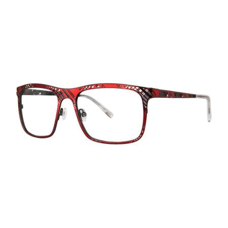 Jhane Barnes Skew Lines Brick/Gunmetal Rood Heren Bril