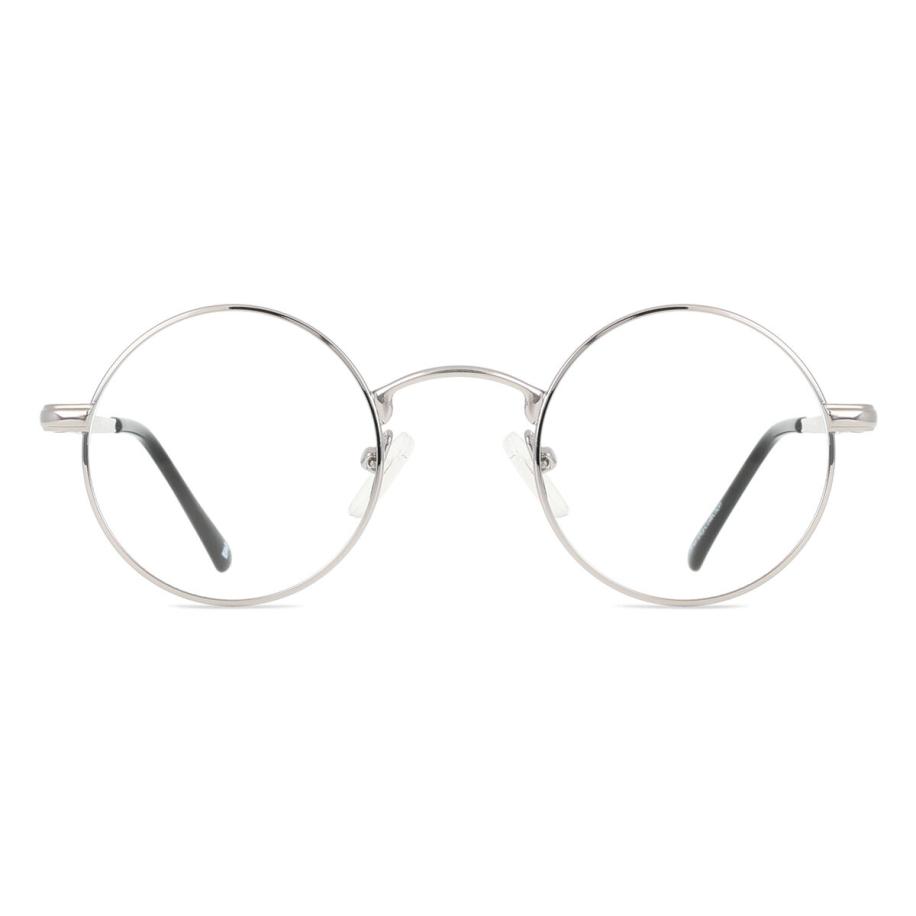 Heren Rond Volledige rand Metaal Zilver Bril - Anti-Blauwlichtglazen - SmartBuy Collection