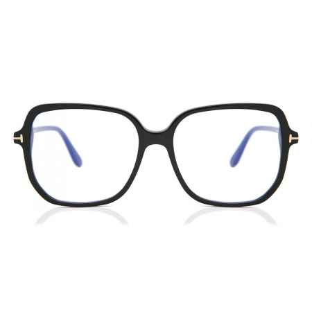 Tom Ford FT5578-B 001 Blauw-Light Block Zwart Dames Bril