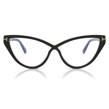 Tom Ford FT5729-B 001 Blauw-Light Block Zwart Dames Bril