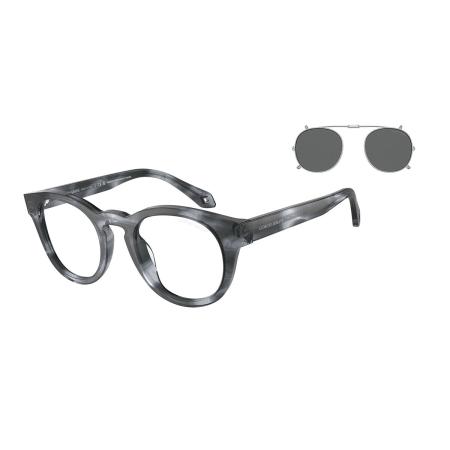 Giorgio Armani AR8190U with Blauw-Light Block and Clip-on 59861W Blauw Heren Bril