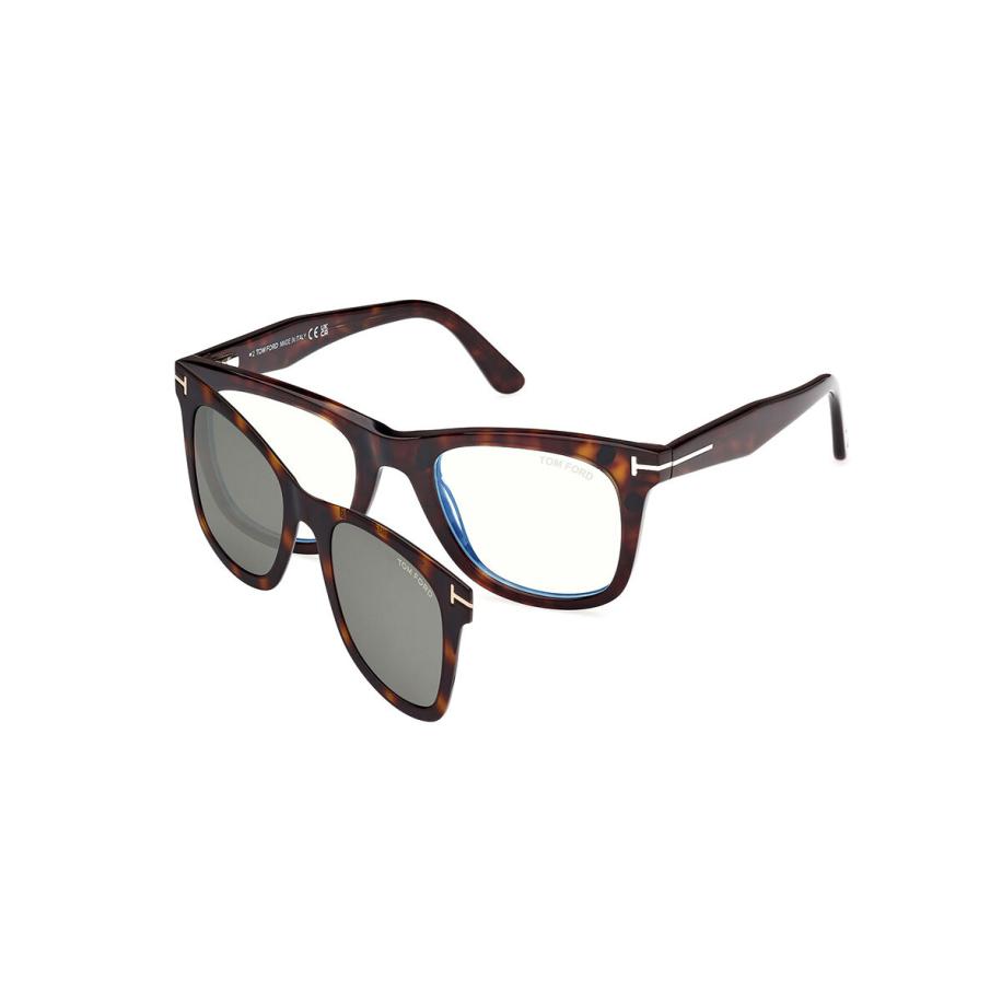 Tom Ford FT5970-B with Clip-On 52 Blauw-Light Block Tortoiseshell Heren Bril