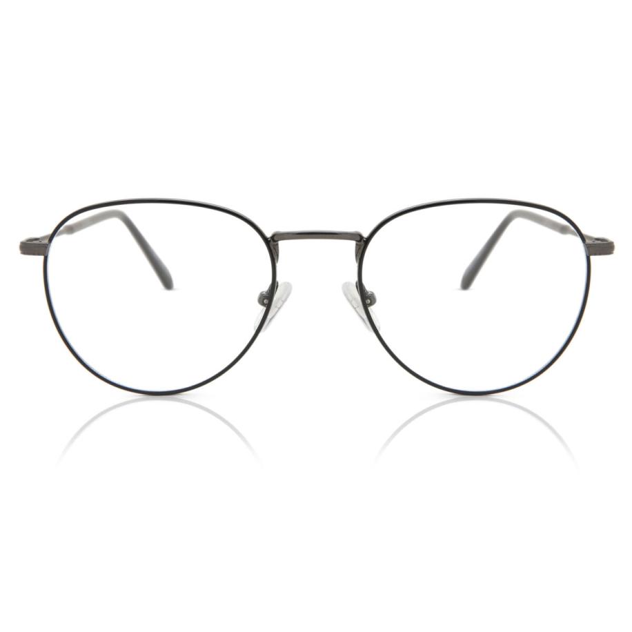 Heren Ovaal Volledige rand Metaal Grijs Bril - Anti-Blauwlichtglazen - SmartBuy Collection