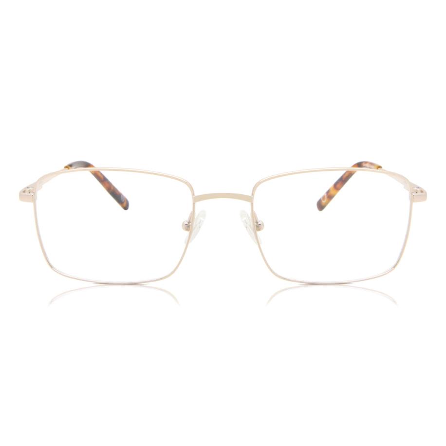Heren Rechthoek Volledige rand Titanium Goud Bril - Anti-Blauwlichtglazen - SmartBuy Collection