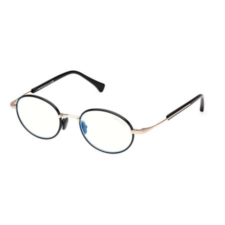 Tom Ford FT5973-B 005 Blauw-Light Block Zwart Heren Bril