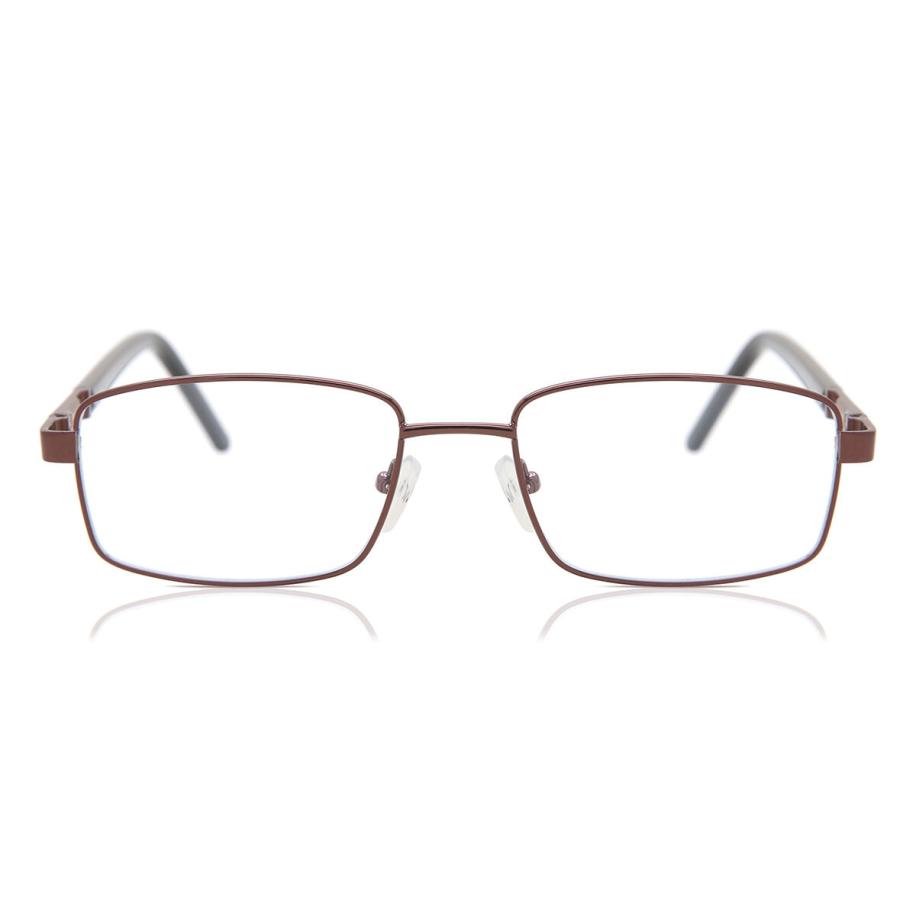 Heren Rechthoek Volledige rand Metaal Bruin Bril - Anti-Blauwlichtglazen - SmartBuy Collection