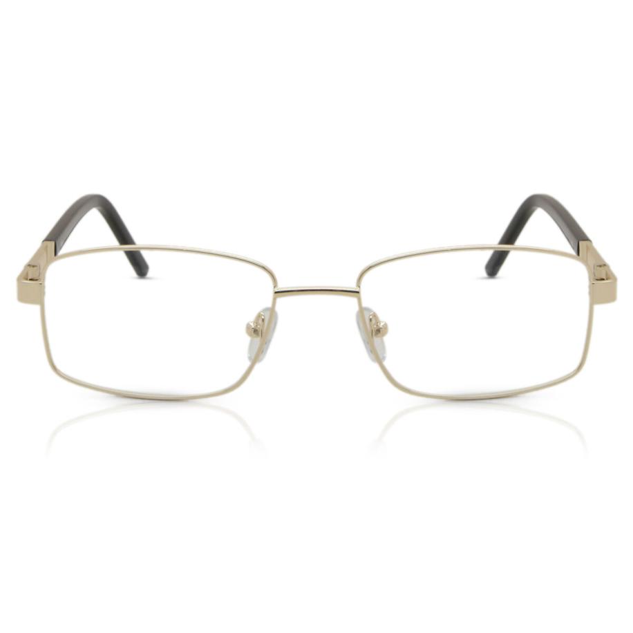 Heren Rechthoek Volledige rand Metaal Goud Bril - Anti-Blauwlichtglazen - SmartBuy Collection