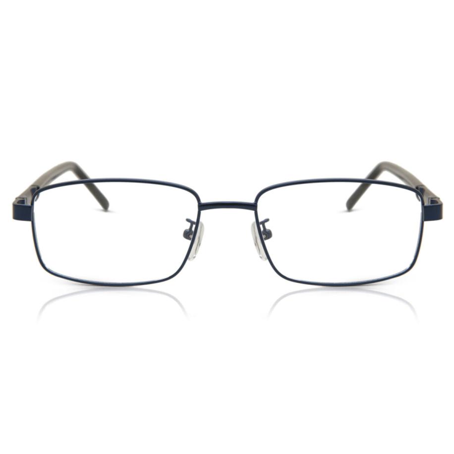 Heren Rechthoek Volledige rand Metaal Blauw Bril - Anti-Blauwlichtglazen - SmartBuy Collection