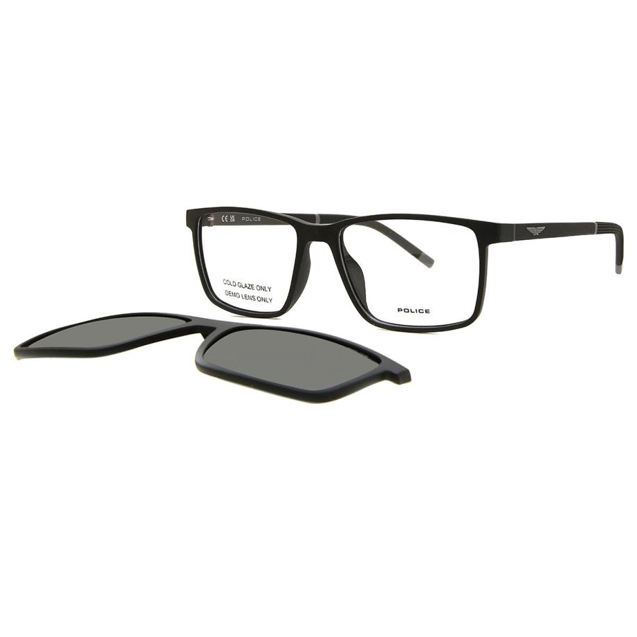 Police UPLL74 SOLSTICE LITE 1 With Clip-On U28P Zwart Heren Bril