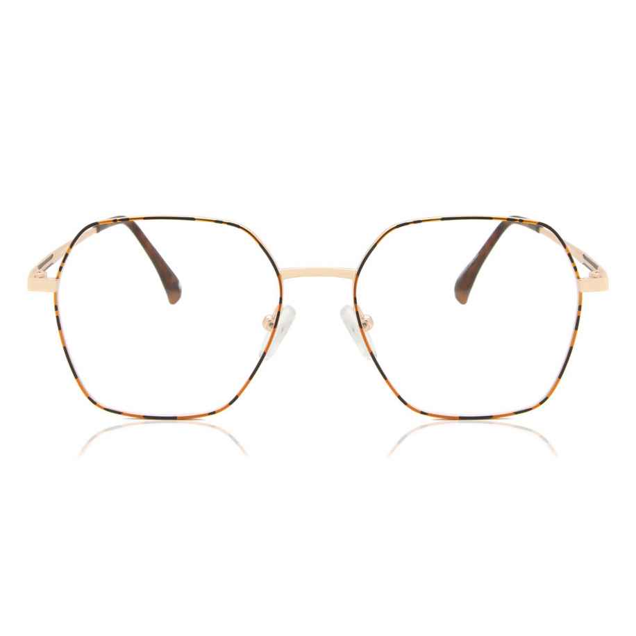 Heren Geometric Volledige rand Metaal Goud Bril - Anti-Blauwlichtglazen - SmartBuy Collection