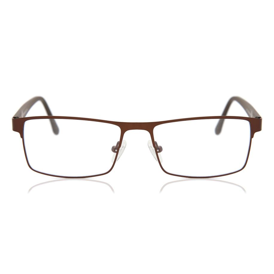 Heren Rechthoek Volledige rand Metaal Bruin Bril - Anti-Blauwlichtglazen - SmartBuy Collection