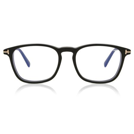 Tom Ford FT5960-B 001 Blauw-Light Block Zwart Heren Bril