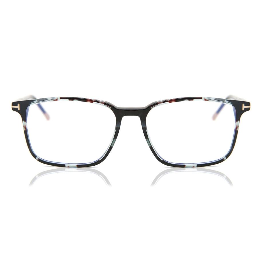 Tom Ford FT5607-B 55 Blauw-Light Block Tortoiseshell Heren Bril