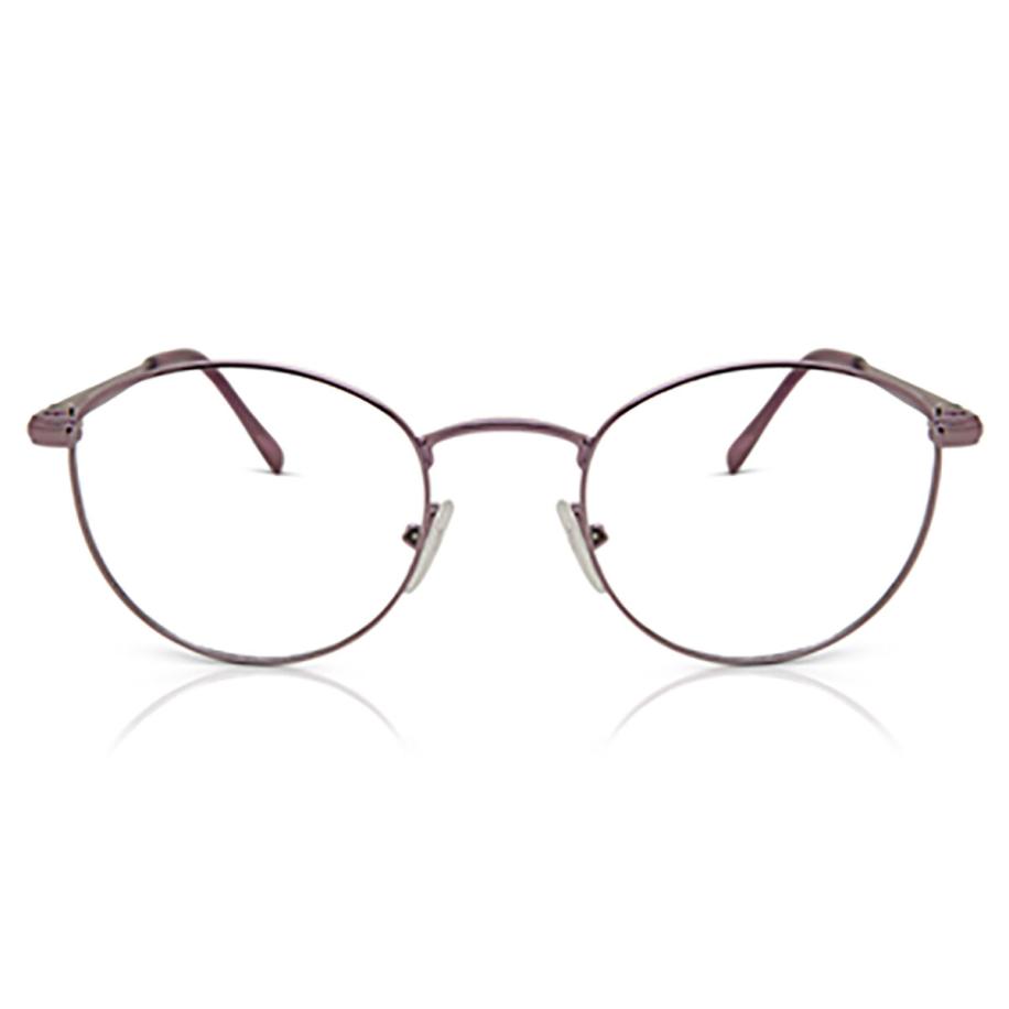 Heren Ovaal Volledige rand Metaal Purple Bril - Anti-Blauwlichtglazen - SmartBuy Collection