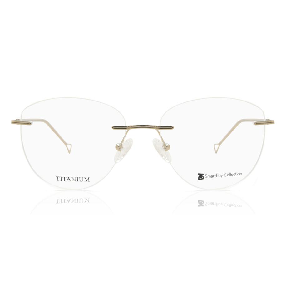 Heren Ovaal Randloos Titanium Goud Bril - Anti-Blauwlichtglazen - SmartBuy Collection