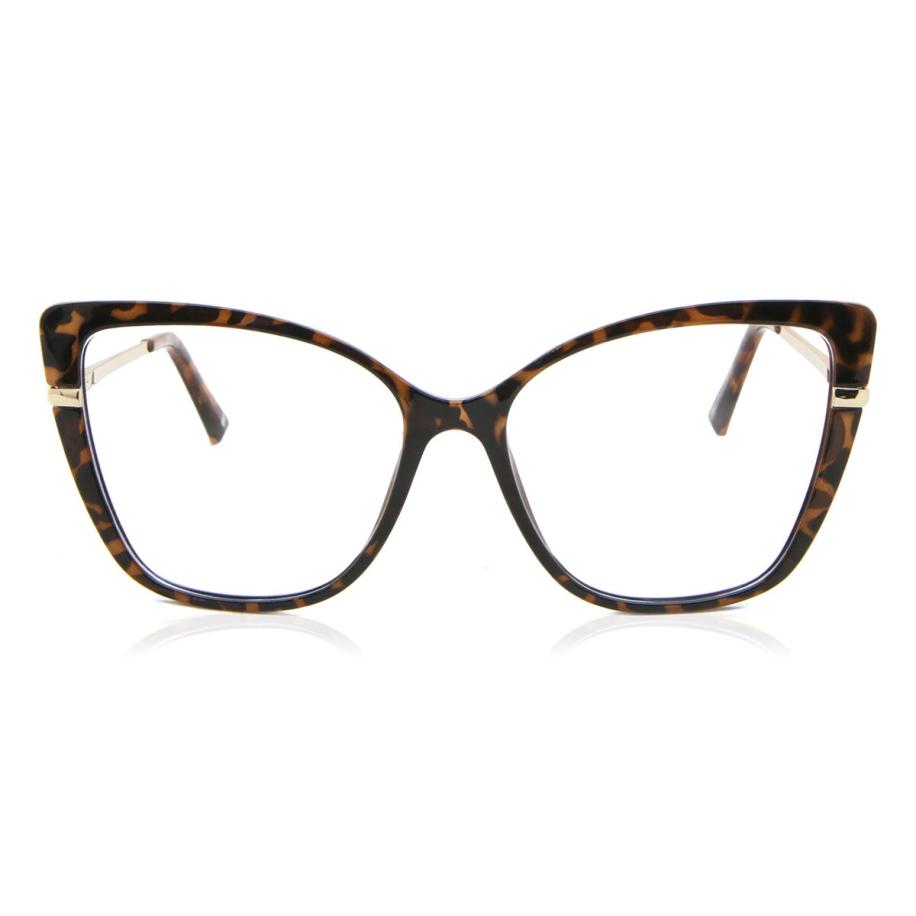 Dames Oversizedd Volledige rand TR90 Tortoiseshell Bril - Anti-Blauwlichtglazen - SmartBuy Collection