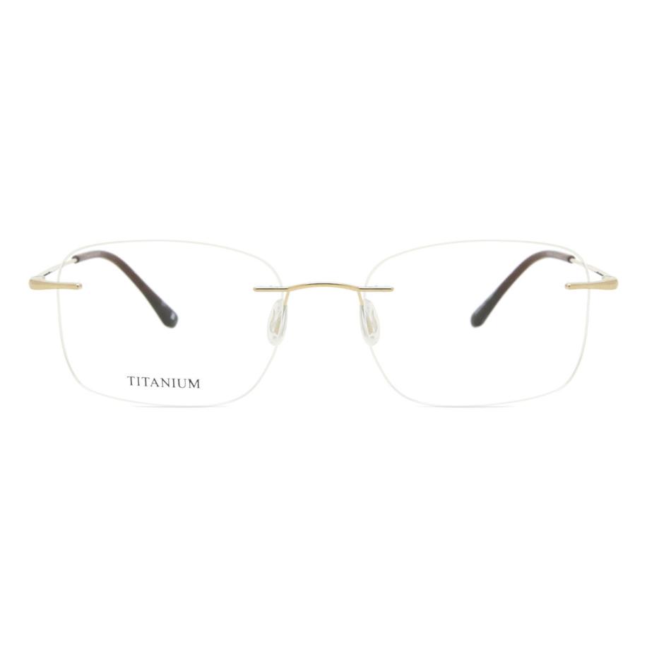 Heren Vierkant Randloos Titanium Goud Bril - Anti-Blauwlichtglazen - SmartBuy Collection