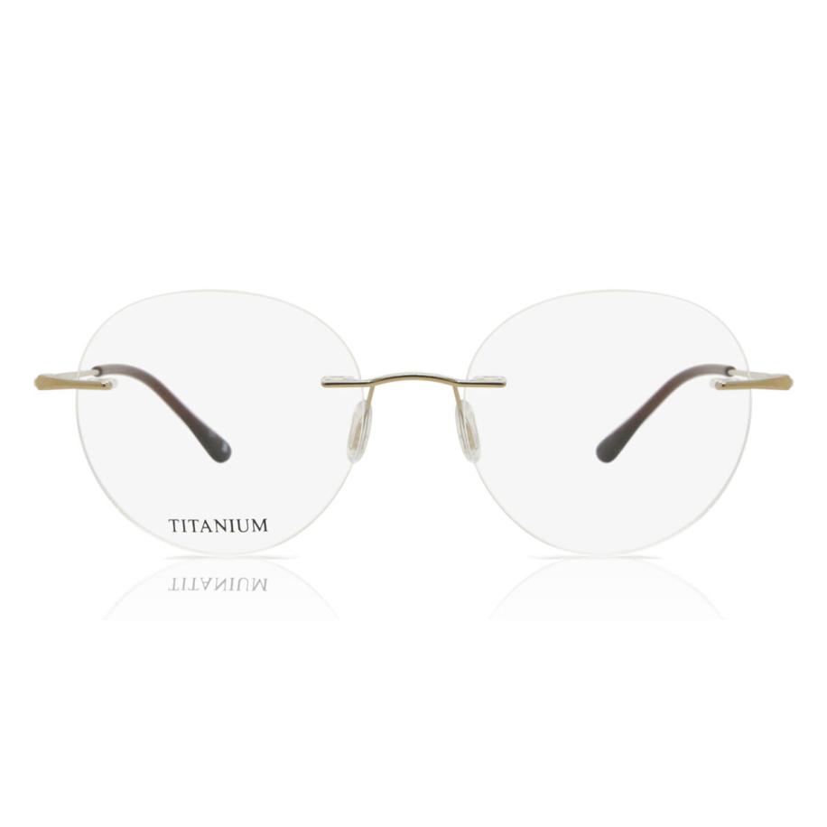 Heren Rond Randloos Titanium Goud Bril - Anti-Blauwlichtglazen - SmartBuy Collection