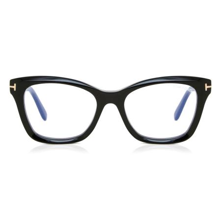 Tom Ford FT5909-B 001 Blauw-Light Block Zwart Dames Bril