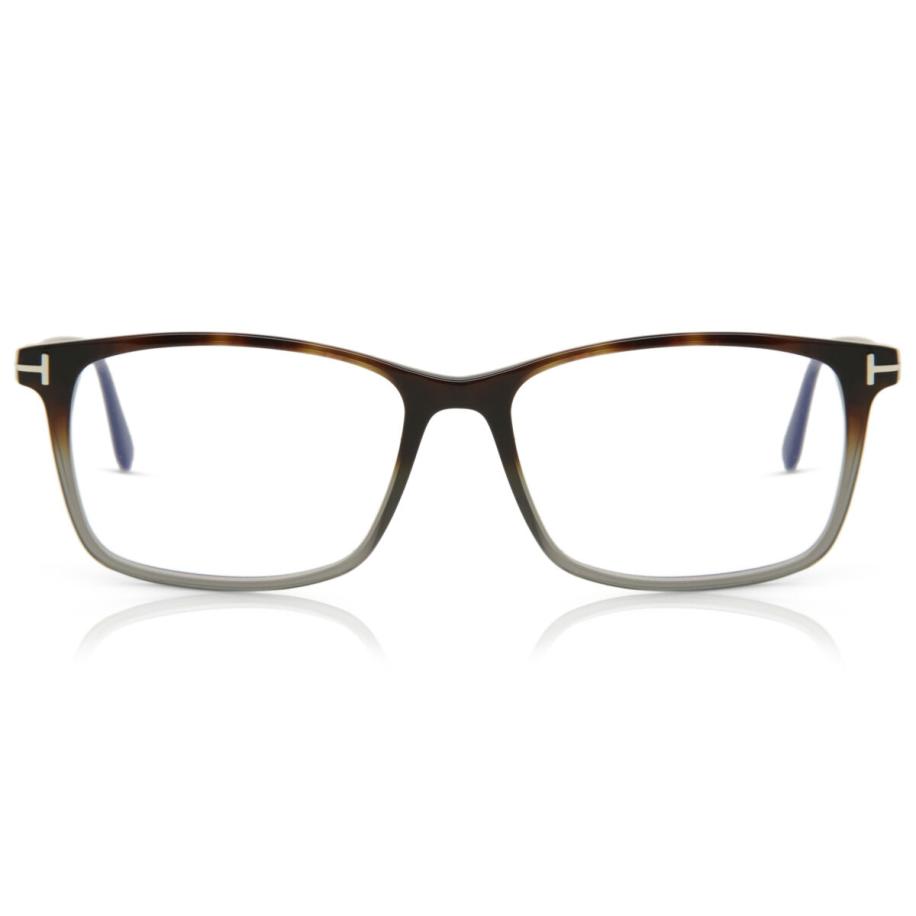 Tom Ford FT5584-B 56 Blauw-Light Block Tortoiseshell Heren Bril