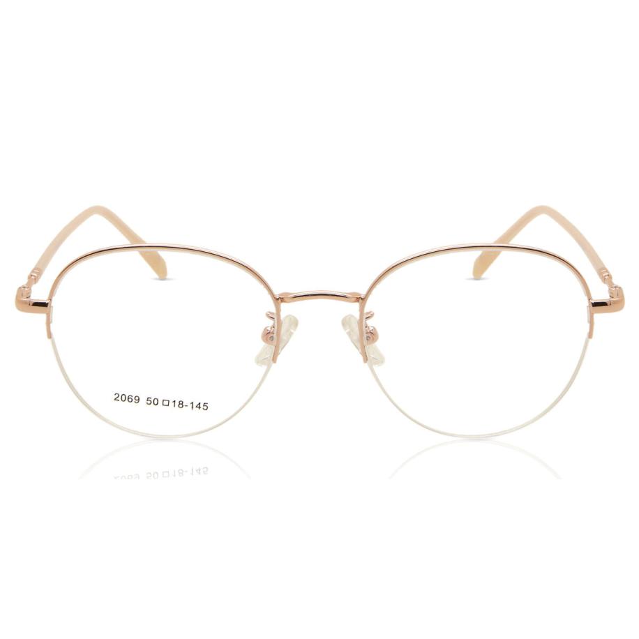 Heren Ovaal Semi Randloos Metaal Goud Bril - Anti-Blauwlichtglazen - SmartBuy Collection