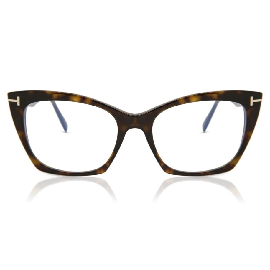 Tom Ford FT5709-B 52 Blauw-Light Block Tortoiseshell Dames Bril