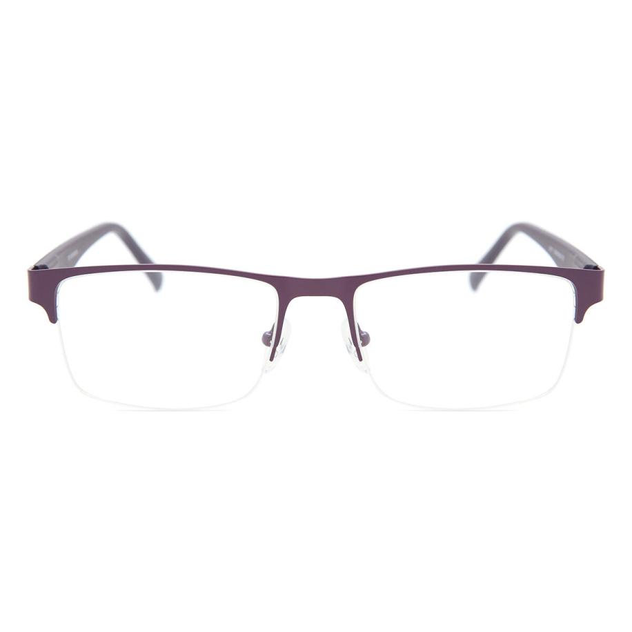 Dames Vierkant Semi Randloos Metaal Purple Bril - Anti-Blauwlichtglazen - SmartBuy Collection