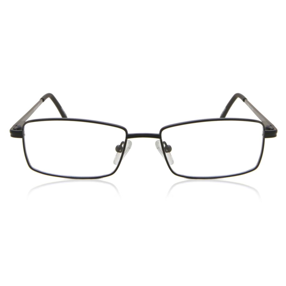Heren Rechthoek Volledige rand Metaal Zwart Bril - Anti-Blauwlichtglazen - SmartBuy Collection