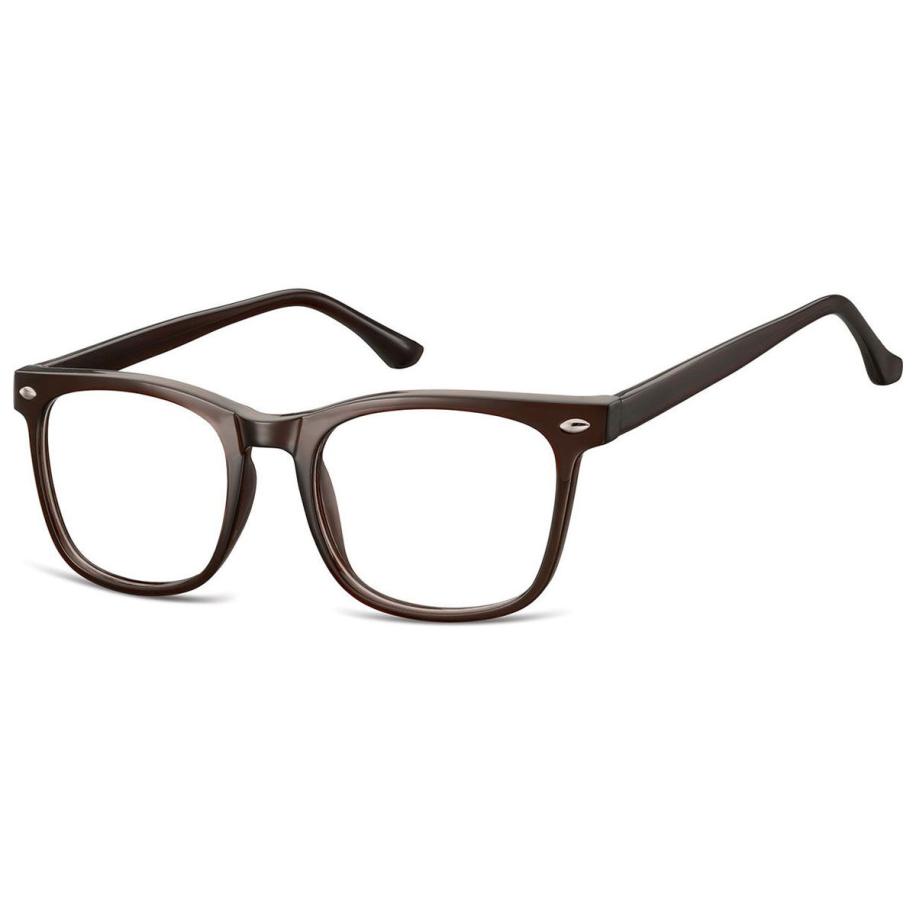 Heren Vierkant Volledige rand Plastic Bruin Bril - Anti-Blauwlichtglazen - SmartBuy Collection