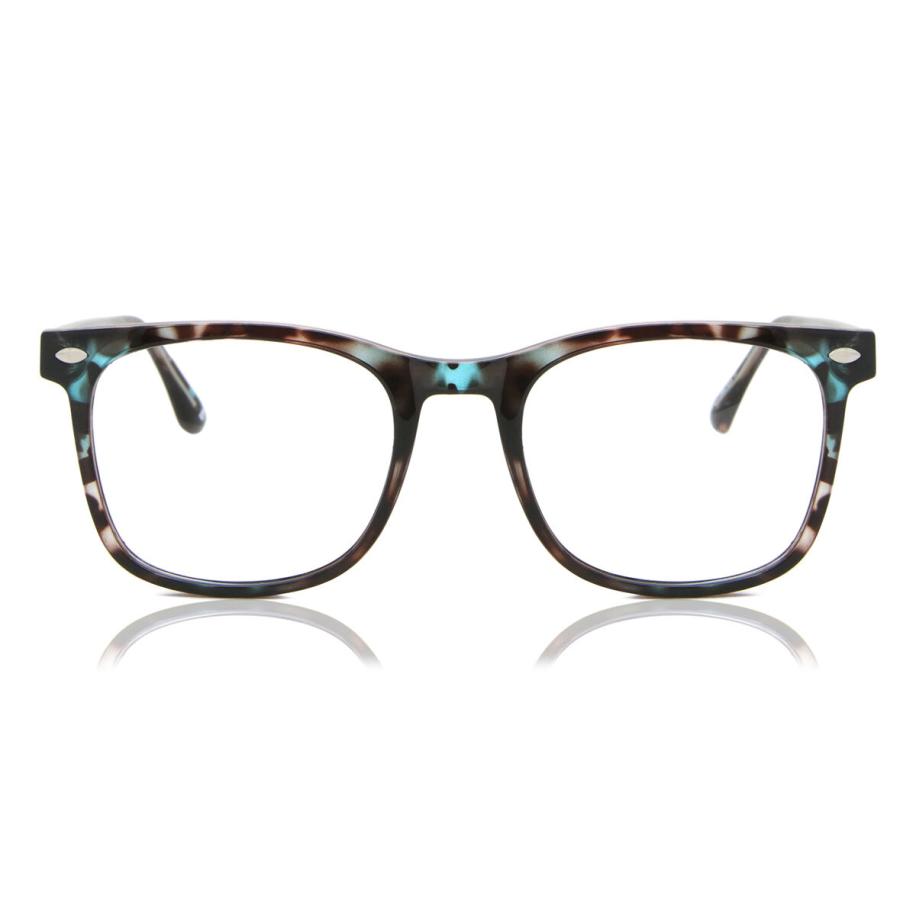Heren Vierkant Volledige rand Plastic Tortoiseshell Bril - Anti-Blauwlichtglazen - SmartBuy Collection