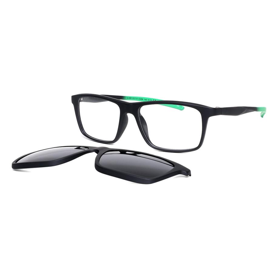 Heren Vierkant Clip-On Plastic Zwart Bril - Anti-Blauwlichtglazen - SmartBuy Collection