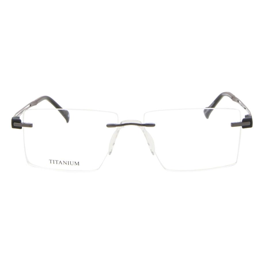 Heren Rechthoek Randloos Titanium Gunmetal Bril - Anti-Blauwlichtglazen - SmartBuy Collection