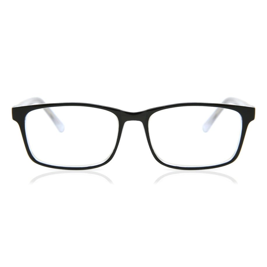 Heren Rechthoek Volledige rand Plastic Zwart Bril - Anti-Blauwlichtglazen - SmartBuy Collection