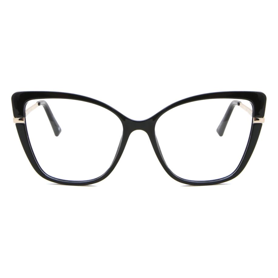 Dames Oversizedd Volledige rand TR90 Zwart Bril - Anti-Blauwlichtglazen - SmartBuy Collection