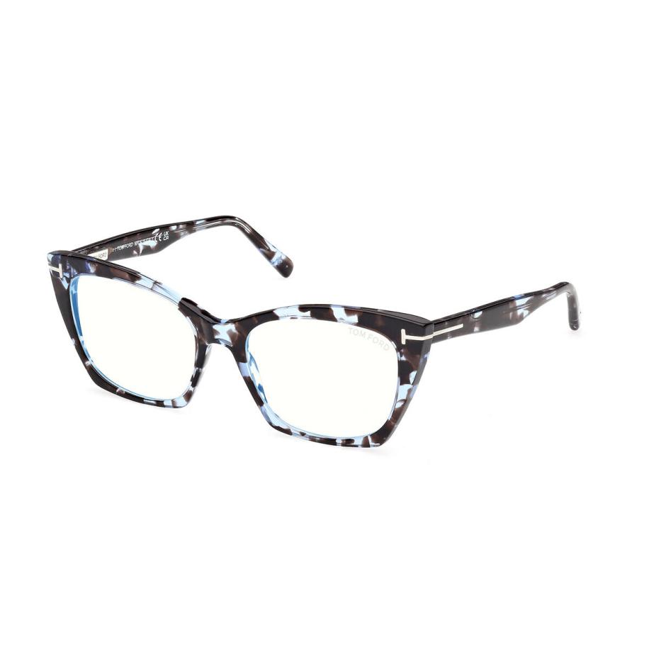 Tom Ford FT5709-B 56A Blauw-Light Block Tortoiseshell Dames Bril