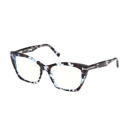 Tom Ford FT5709-B 56A Blauw-Light Block Tortoiseshell Dames Bril