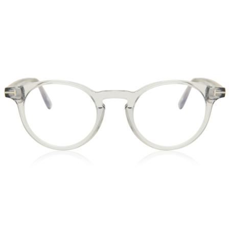 Tom Ford FT5557-B 020 Blauw-Light Block Doorzichtig Heren Bril