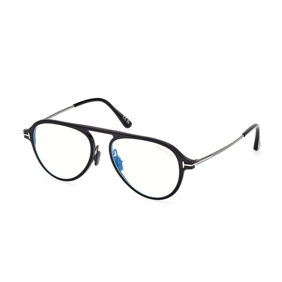 Tom Ford FT5972-B 5 Blauw-Light Block Zwart Heren Bril