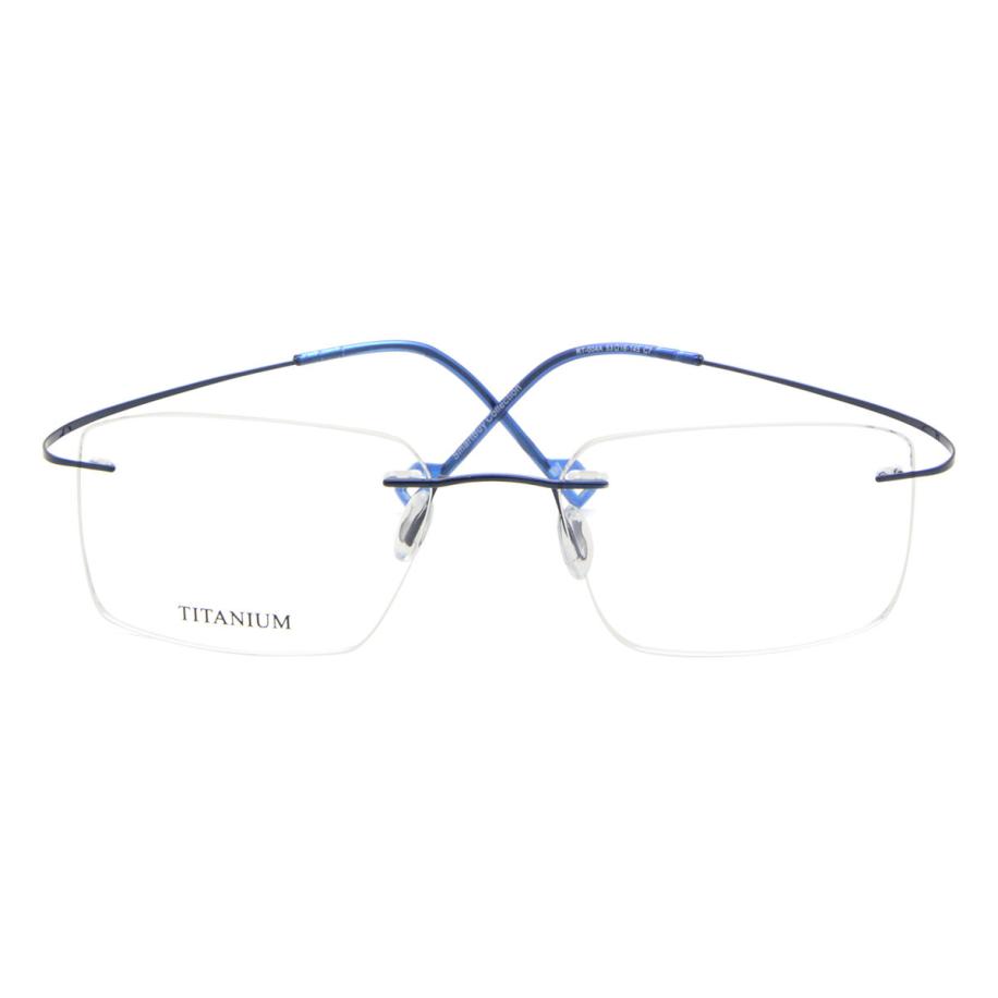 Heren Rechthoek Randloos Titanium Blauw Bril - Anti-Blauwlichtglazen - SmartBuy Collection