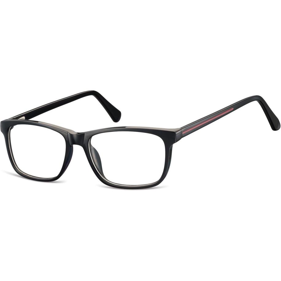 Heren Rechthoek Volledige rand Plastic Zwart Bril - Anti-Blauwlichtglazen - SmartBuy Collection