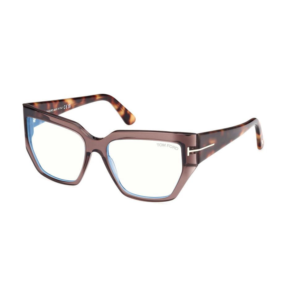 Tom Ford FT5951-B 48 Blauw-Light Block Bruin Dames Bril