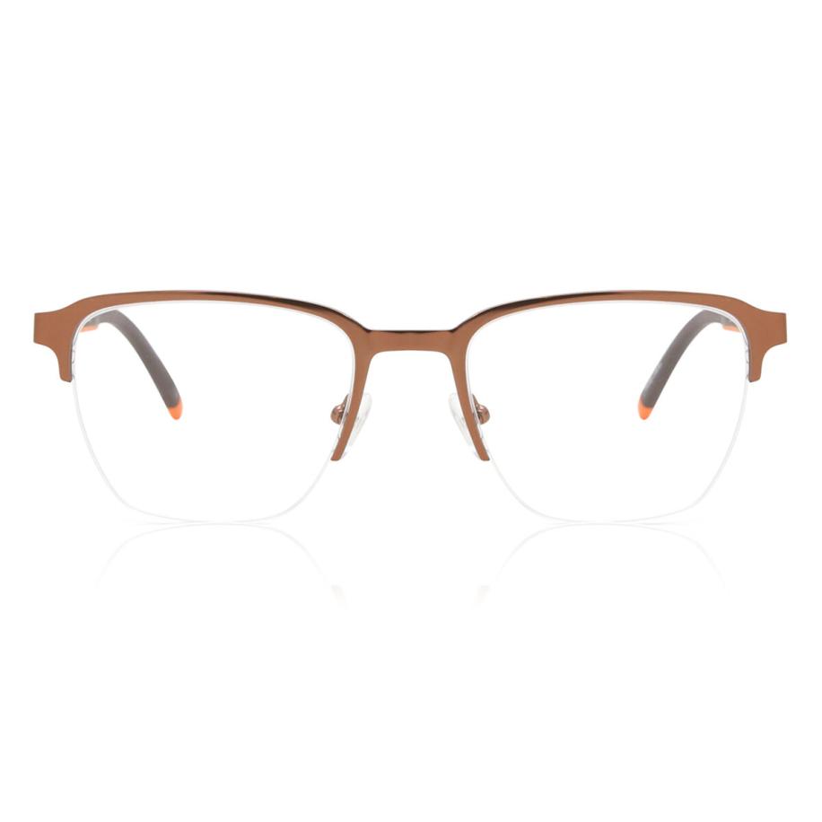 Heren Vierkant Semi Randloos Metaal Goud Bril - Anti-Blauwlichtglazen - SmartBuy Collection