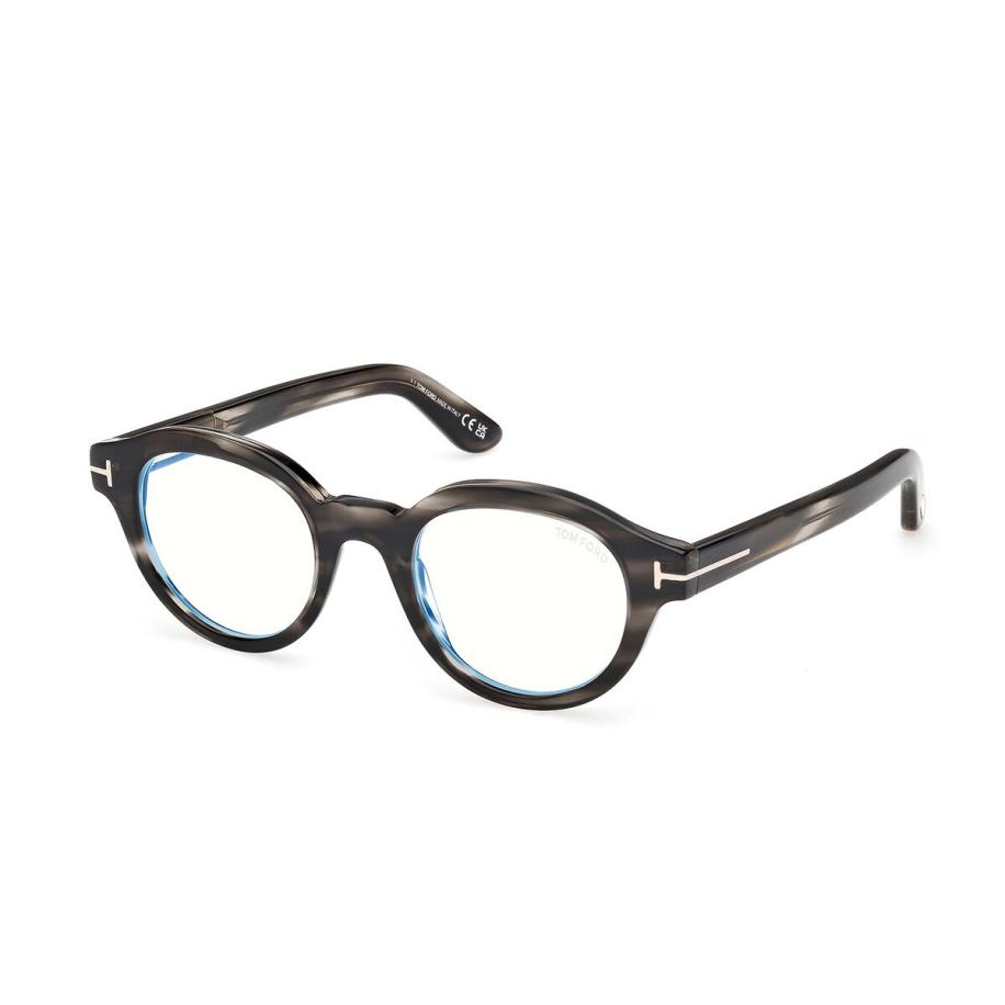 Tom Ford FT6037-B 56 Blauw-Light Block Tortoiseshell Heren Bril
