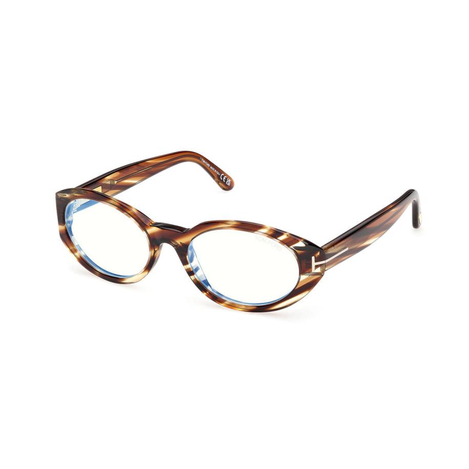 Tom Ford FT6067-B 55 Blauw-Light Block Tortoiseshell Dames Bril