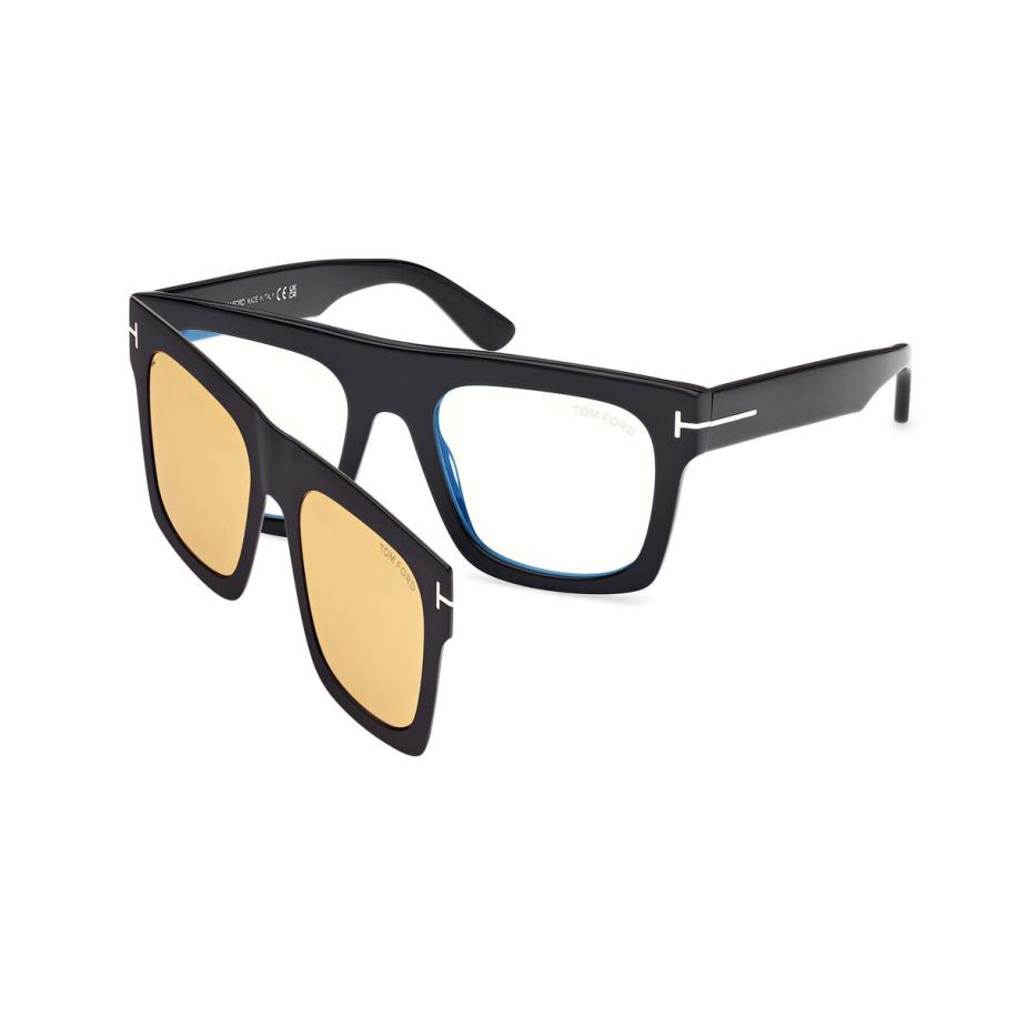 Tom Ford FT6068-B with Clip-On 1 Blauw-Light Block Zwart Heren Bril