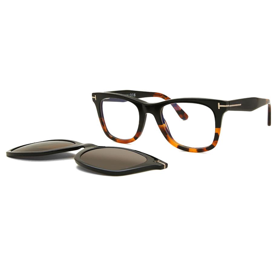 Tom Ford FT5970-B with Clip-On 5 Blauw-Light Block Zwart Heren Bril