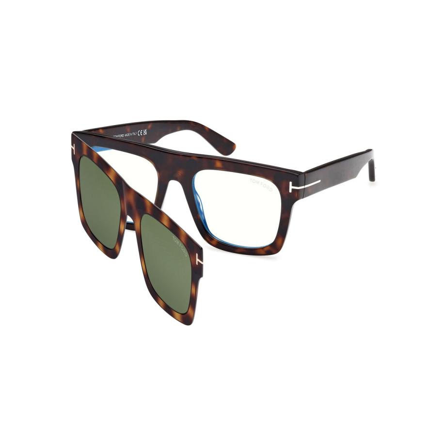 Tom Ford FT6068-B with Clip-On 52 Blauw-Light Block Tortoiseshell Heren Bril
